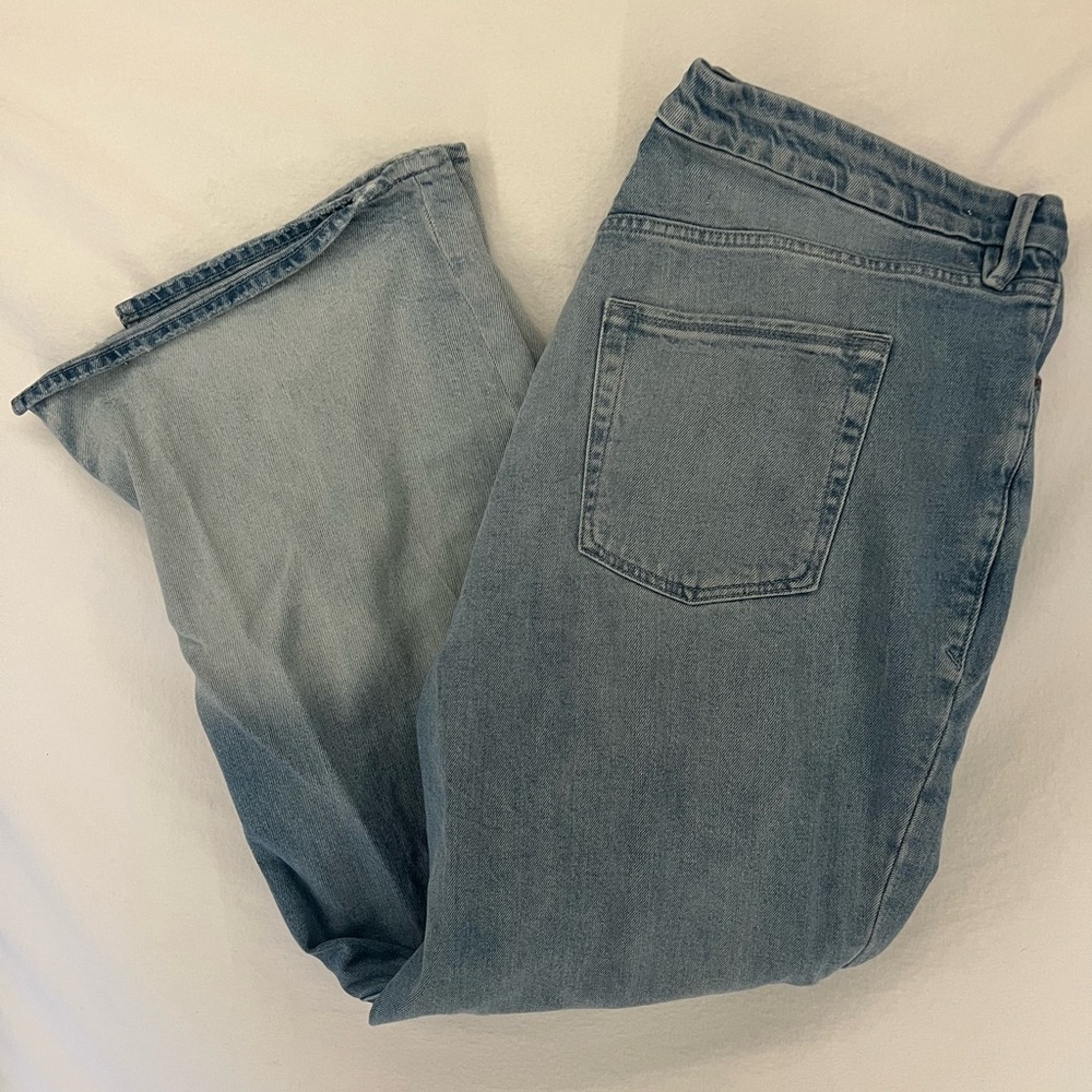 Good American Women’s Wide Leg Style Good Boy In Indigo Denim Jeans Plus Size 16